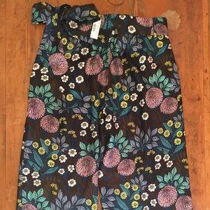 JCrew Silk Floral Cropped Pants with Matching Belt